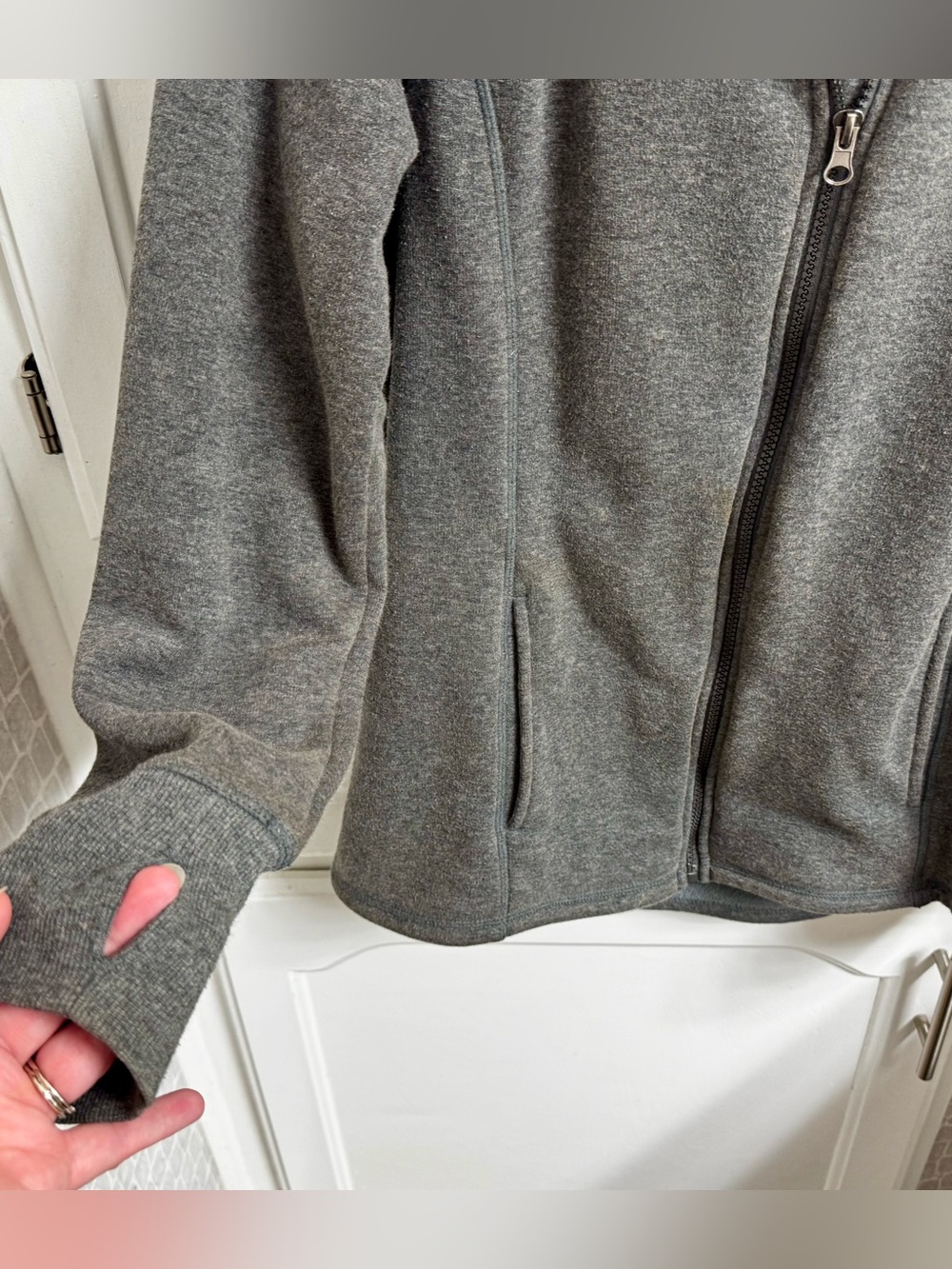 Athletic Works Fleece Lined Zip Up Hoodie Grey - Women’s Size Medium - Picture 4 of 11